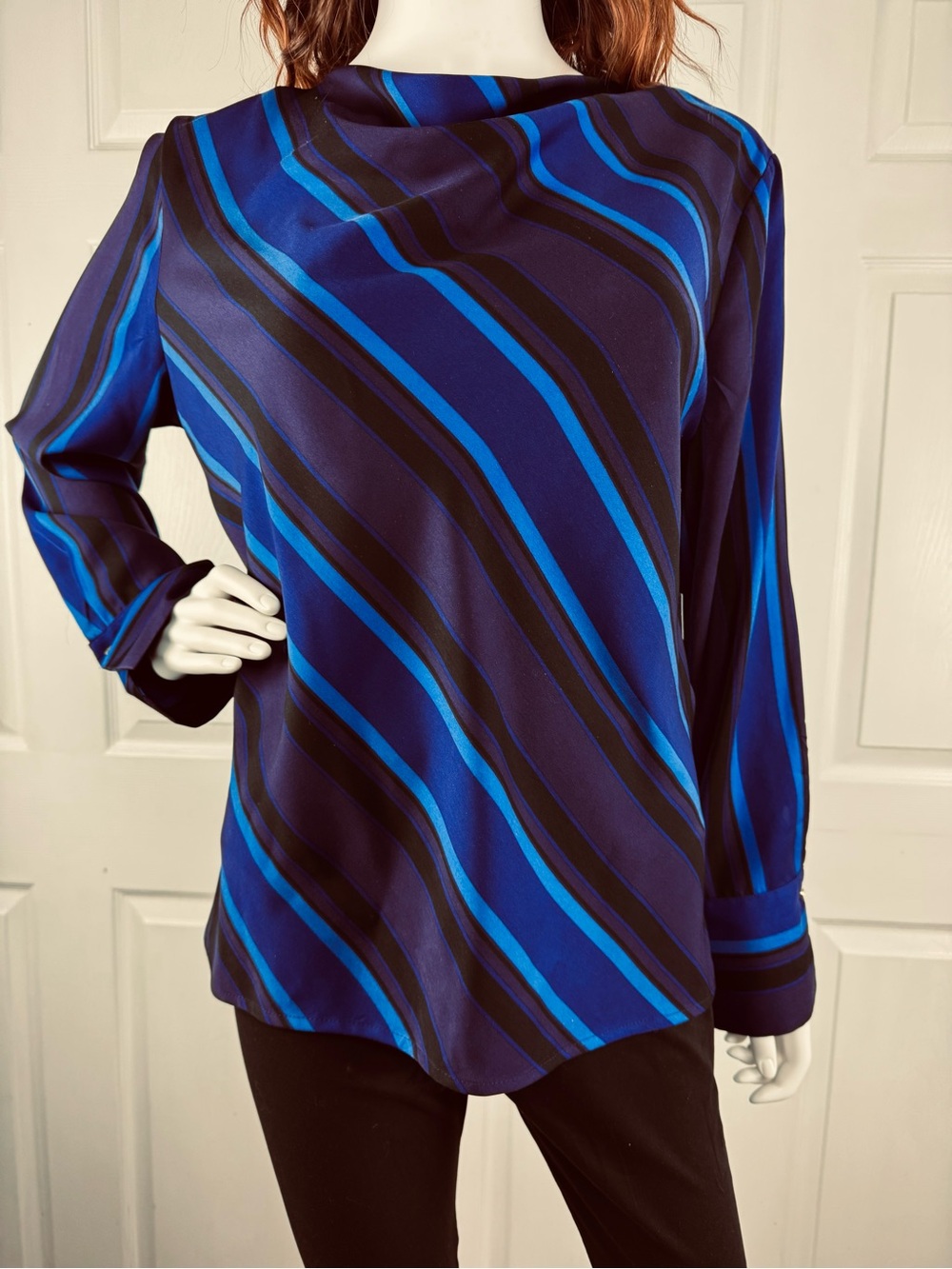 Liz Claiborne Purple and Blue Striped Top